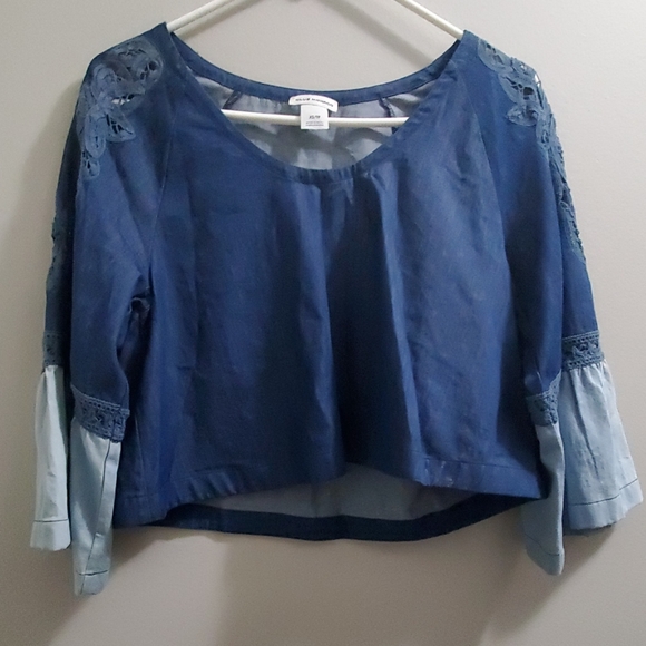 Club Monaco Crop Chambray Top - Picture 5 of 7